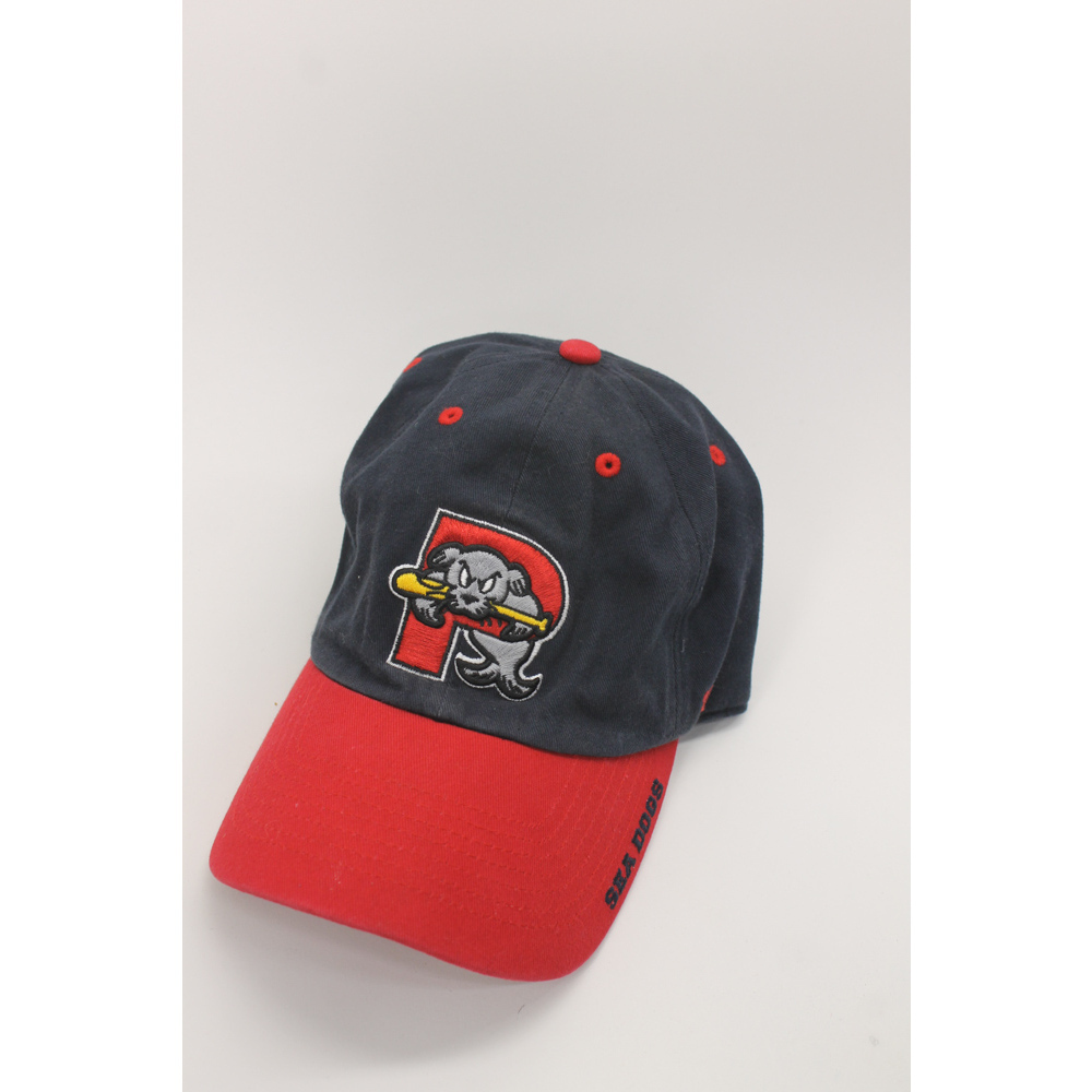 Portland Sea dogs youth blue with red brim spell out baseball cap Boston Minor